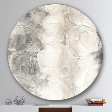 Gray Circles I - Abstract Large Metal Circle Wall Art